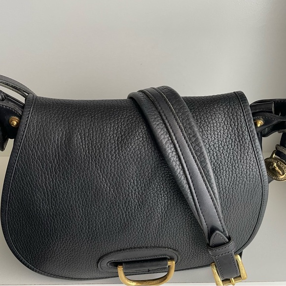 Dooney and Bourke black leather horseshoe saddle bag awl - Picture 7 of 16